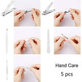 ▶ Herramientas de manicura, Sebami juego de cortauñas de 12 Piezas Herramienta Manicura de Acero Inoxidable herramientas de uñas con estuche de cuero