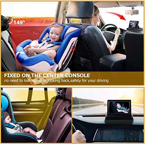 Espejo de coche para bebé, mira al bebé en el asiento trasero con amplia visión cristalina, cámara dirigida al bebé fácilmente para observar cada movimiento del bebé