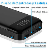 Power bank 20000 mAh Banco de Energía Cargador Batería Con Pantalla LED, Pila Carga Rápida Salida USB de Alta Velocidad Original,Compatible para Laptop Macbook Pro Redmi Book Huawei Matebook iPhone Ideal para regalo