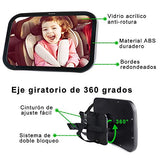 Jasonwell Espejo Retrovisor Espejo de Bebé Espejo para Bebe Auto Espejo Retrovisor Bebe Automovil Grande Accesorios para Autos Espejo de Carro Monitoriza de Forma Segura Niño para el Asiento Trasero
