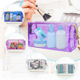 Bolsa de cosméticos impermeable portátil translúcida bolsa de maquillaje con cierre bolsa de aseo de viaje para día festivo, baño, organización, Multi Color, 8 pcs, Moda
