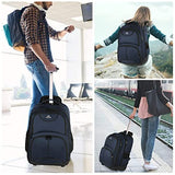 Mochila con Ruedas, Mochila para computadora portátil con Ruedas Impermeable para Viajes,Bolsa de Equipaje Bolsa de computadora Escolar para Hombres Mujeres aptas para portátil 15.6,Color Azul