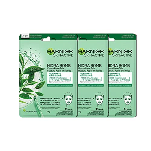 Garnier Skin Naturals Face Bundle garnier 3pack mascarilla en tela te verde hidra bomb