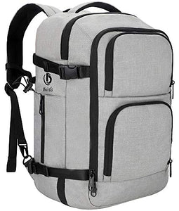 Mochila de viaje para laptop de 40 L para hombres y mujeres, apta para cuaderno de 17 pulgadas, mochila de maleta aprobada por vuelo, mochila de viaje resistente al agua, mochila de fin de semana durante la noche, color gris