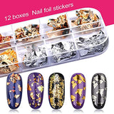 Kit de Accesorios Decoración Uñas, Kit de Diseño Arte de Uña con 15 Pinceles para Uñas, 5 de Lápiz de Punto, Uñas de Estrás, Copos de Hoja de Oro, 10 Cintas Adhesivas Uñas, Decoración Uñas Nail Art para Diseño Arte de Uña