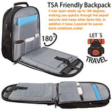 Mochila de viaje para laptop, mochila escolar extragrande para hombres y mujeres con puerto de carga USB, amigable con la TSA, mochila de computadora de gran negocios, bolsa de computadora para portátiles de 17 pulgadas, bolsa de libros duradera RFID
