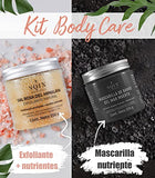 Exfoliante de Sal Rosa del Himalaya + Mascarilla Facial de Barro del Mar Muerto. Anti Acné, Minimiza Poros y Puntos Negros. Exfoliante Corporal Hidratante Rico en Vitaminas y Minerales. Remueve Toxinas, Nutre y Restaura la Piel. 20-25 Usos. 1