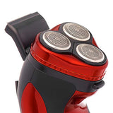 Timco BSK-8900 RB Rasuradora Eléctrica Recargable de 3 Cabezas Flotantes Independientes, Corta Patillas Desplegable, Rojo/Negro