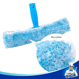 MR.SIGA Combo Profesional de Limpieza de Ventanas - Escobilla de Goma y Limpiador de Ventanas de Microfibra, 25 cm