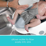 Summer Clean Rinse Baby Bather (gris) – Soporte de baño para uso en el mostrador, en el fregadero o en la bañera, tiene 3 posiciones reclinables y material suave de secado rápido – Uso desde el nacimiento hasta sentarse