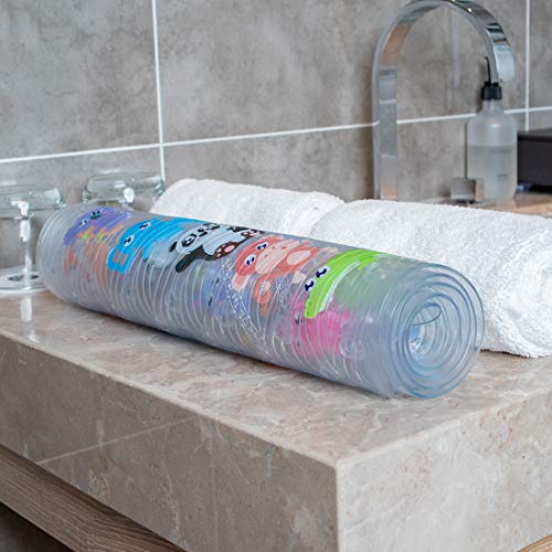 Tapetes de baño antideslizantes de dibujos animados para niños, bonito  patrón ovalado de 27 x 15 pulgadas, tapete de ducha para bañera