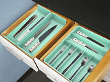 Simple Houseware Organizador de cubiertos expandible para cajones de cocina, turquesa