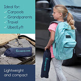hiccapop UberBoost - Asiento elevador inflable para automóvil | Asiento elevador de coche estrecho y sin espalda para viajes | Asiento elevador portátil para niños pequeños, niños, color negro y gris
