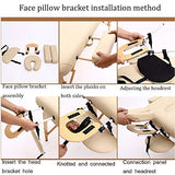 Cama De Masaje Plegable, Cama De SPA De Masaje De Belleza con Cama De PU Y Cama De Tratamiento De Pie De Madera Mesa de Masaje (Color : Black)