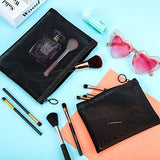 6 bolsas de malla para cosméticos, bolsas de maquillaje de malla, bolsa de malla con cremallera, bolsas de maquillaje portátiles para el hogar, oficina, accesorios de viaje (negro)