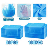 Sábanas desechables para mesa de masaje, sábanas desechables para mesa de masaje, fundas de cama impermeables al aceite, fundas de cama de spa, tela no tejida suave y transpirable, 31.5 x 74.8 pulgadas, color azul (100 unidades (paquete de 1))