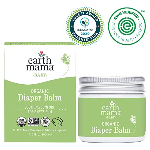 Earth Mama Organic Diaper Balm Calendula Cream, 2-Fluid Ounce, 2-Pack