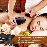 Juego de 18 piedras calientes para masaje, piedras calientes con calentador, 4 tamaños satisfechos con cintura, espalda, cara, manos, pies, para spa profesional o en casa, relajación, curación, alivio del dolor