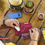 VENTURE 4TH Portadocumentos de Cuello | Cartera de Viaje con Tecnología RFID | Portapasaporte (Rojo)