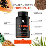 Enzimas Digestivas de 180 cápsulas. Ingredientes naturales: 20 billones de Probióticos, Papaína, Pancreatina, Bromelina, Lipasa. Digestive Enzimes B Life.