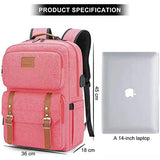 Mochila para Laptop Computadora Portátil para Empresas, Mochila de Viaje TUQI Casual Business College Mochila para Hombres, Mujeres, Trabajo, Macbook, Tableta (Rosa)