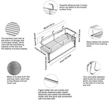 Soporte para toallas de papel con almacenamiento de estante, soporte calcomanía de pared 2 en 1 organizador de cesta para cocina y baño, diseño de alambre de metal duradero, acabado de níquel cepillado 304