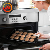 Juego de 2 bandejas antiadherentes para hornear de cocina de calidad profesional con revestimiento de diamante negro en el interior y en el exterior, apto para lavaplatos