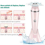 AVEDISTANTE Cepillo Limpiador Facial 4 en 1, 3 Velocidades USB Recargable Exfoliante y Masaje Facial