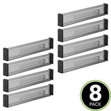 ▶ Organizador  expandible para cajón de aparador, 2,5 pulgadas de alto, Negro (Smoke/Black), Paquete de 8, 1