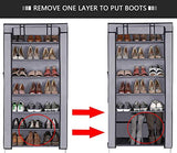 Zapatero 7 Niveles,Salandens Organizador Para Armarios De Zapatos Con Cubierta De Polvo,Compuesto De Estructuras De Acero,Tela y Conectores De Plástico,Para Almacenar y Guardar Los Zapatos.