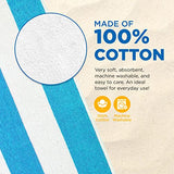 ▶ Toalla de playa grande de rizo – Diseño de rayas cabaña – Lavable a máquina – Suave y absorbente – Colores surtidos – 30 x 60 pulgadas – 12 unidades