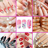 6400 piezas de diamantes de imitación para uñas, piedras de cristal para uñas, oro y plata, lentejuelas coloridas, kit de uñas con pinzas y lápiz de cera para decoración de uñas, accesorios
