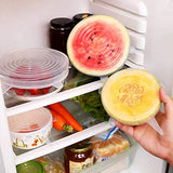 RabbitStorm Tapas Elásticas de Silicona, Envoltura Plástica Reutilizable Alternativa para Cubetas y Recipientes de Almacenamiento, Conjunto de 6 Tamaños Diferentes, para Mantener los AlimentosFrescos. Resistentes al Calor, Refrigeración, Antiderrames. Exc