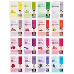 DERMAL Collagen Essence Full Face Facial Mask Sheet, 16 Combo Pack B