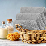 Utopia Towels Juego de 12 paños de baño de lujo (12 x 12 pulgadas), 600 g/m², 100 % algodón, altamente absorbentes y suaves al tacto, para baño, spa, gimnasio y toalla facial (gris frío)