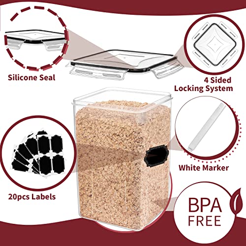 Contenedores Grandes Herméticos para Almacenamiento de Alimentos, 10 Recipientes de Plástico sin BPA, Organización de Cocina y Despensa para Azúcar, Harina