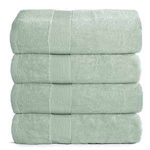 Juego de 4 toallas de baño de 27 x 54 pulgadas, 100% algodón hilado en anillo, ultra suave, altamente absorbente, lavable a máquina, toallas de baño de calidad de hotel, spa, 4 toallas de baño, color verde mar