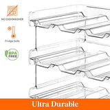 ▶ Organizador apilable de botellas de agua para clóset, congelador, despensa, soporte para vasos de plástico, estantes de vino para almacenamiento de mesa de cocina, clóset, oficina, paquete de 4, cada estante tiene capacidad para 3 recipientes