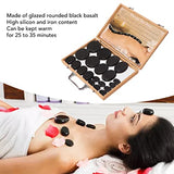 Juego de Masaje con Piedras Calientes, Juego de Masaje con Piedras Calientes de Basalto Eléctrico de 20 Piezas con Kit de Calentador, Piedras de Masaje de Calentamiento Rápido para Spa Profesional o