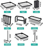 SPOWAY Escurridor de Platos para el Fregadero, Escurridor de Platos de 2 Niveles de Longitud Ajustable (85 a 100 cm), Estante para Secar Platos Sobre el Fregadero con Soporte para Utensilios para Platos para Organizar la Cocina, Acero al Carbono