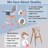 Silla alta para bebé con doble bandeja extraíble para bebé/bebés/niños pequeños, silla alta de madera 3 en 1, silla elevadora/silla | crece con tu hijo | Patas ajustables | Diseño moderno de madera | Fácil de montar