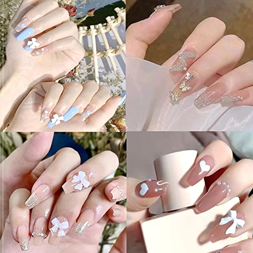 Paquete de 4 uñas postizas mate, 96 hojas de parches para uñas, contiene 8 hojas de pegamento de gelatina para salón de uñas, decoración de uñas florales para mujeres y niñas (Sección larga - 4pk)