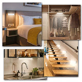 Iluminación para debajo del gabinete, 24 luces LED regulables, inalámbricas para debajo del mostrador, 1000 mAh, luces de noche seguras para pegar en cualquier lugar para cocina, escalera, despensa (3 paquetes)