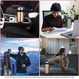 ▶ Termo de Acero Inoxidable, Doble Pared y Tapa Hermética Antigoteo, con Asa para Transportar (900ml, Negro)