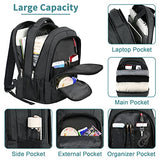Mochila para portátil para Hombre, Resistente al Agua, Resistente al Agua, Mochila de Viaje para Colegio, Mochila de Trabajo para Hombres y Mujeres, Color Negro