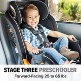 Chicco Fit4 - Asiento convertible de coche 4 en 1, todo en uno, más fácil, desde bebés hasta niños, 10 años de uso - Onyx