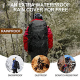 Mochila de senderismo de 40 l, mochila de camping con cubierta impermeable para hombres, mochila de viaje deportiva al aire última intervensión para escalada, Caqui, Mochilas