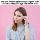 MoValues Set de Rodillo Facial, Gua Sha y Minirrodillo de Cuarzo Rosa – Rodillo de Jade 100 % de Cuarzo Natural – Masajeador Facial para Cuidado de la Piel del Rostro, Ojos, Cuello - Reafirma y Matiza