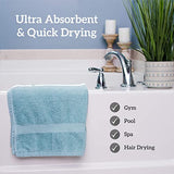 Toallas de algodón medianas, 24 x 48 pulgadas, toallas para piscina, spa y gimnasio, ligeras y altamente absorbentes, toallas de secado rápido (verde azulado)