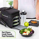 Recipientes de plástico reutilizables con tapas, recipientes desechables para alimentos preparados de comidas, recipientes de plástico para almacenamiento de alimentos con tapas, recipientes de almuerzo de Prep Naturals, paquete de 10